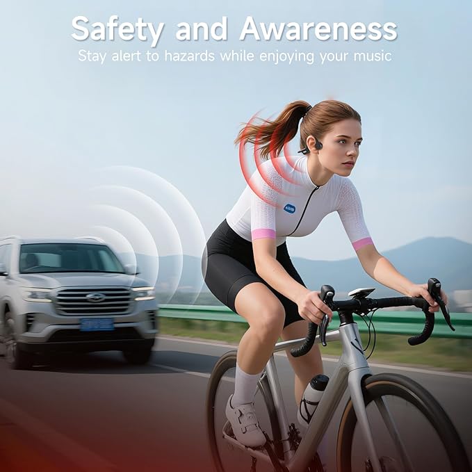 IFECCO Waterproof Headphones for Swimming,Bone Conduction Headphones Bluetooth 6.0,IP68 Waterproof Swimming Earbuds Underwater with 8G MP3 for Running Cycling Sports