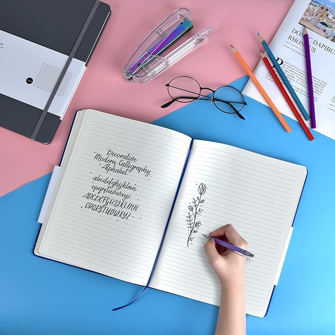 Coopay 6 Pack B5 Notebooks Journal College Ruled Composition Notebooks Classic Hardcover Lined Journals for Office Home School Business Writing Notes, 10.2" x 7.5", 100GSM Thick Paper (Multicolor)