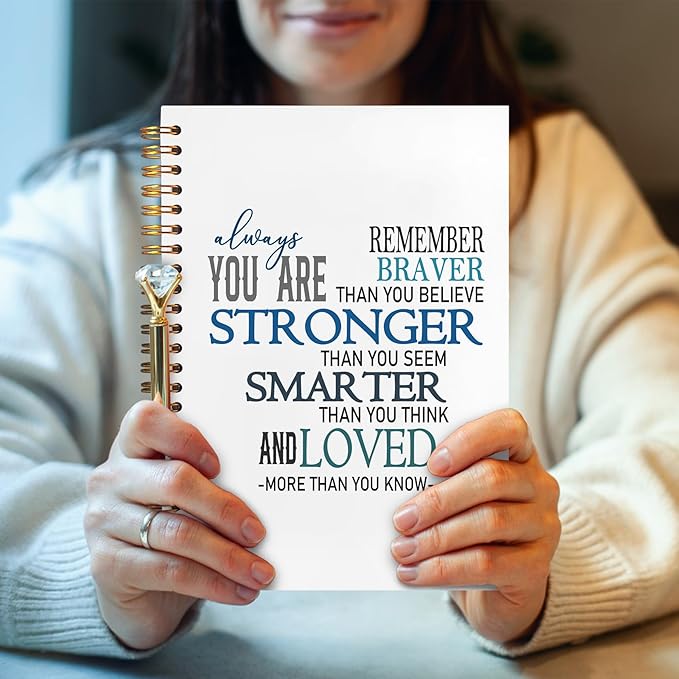 Inspirational Spiral Notebook 5.5x8.3, Believe Sign You Are Enough Motivational Journal for Women, Inspirational Encouragement Gifts for Women, Congratulations Gifts Notebook for Note Taking