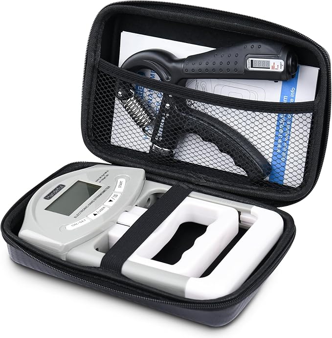 Hand Dynamometer Grip Strength Trainer - 397 Lbs / 180 Kgs Electronic Hand Grip Strength Tester Grip Strengthener Hand Exerciser Meter Digital Hand Grip Training Gauge for Sport Home School Use