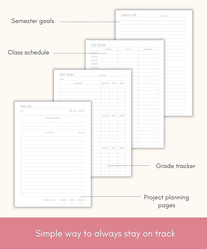 Lamare Academic Planner 2025-2026 – Undated Weekly College Student Planner 2025-2026 For Homeschool, High School, College & Nursing Students