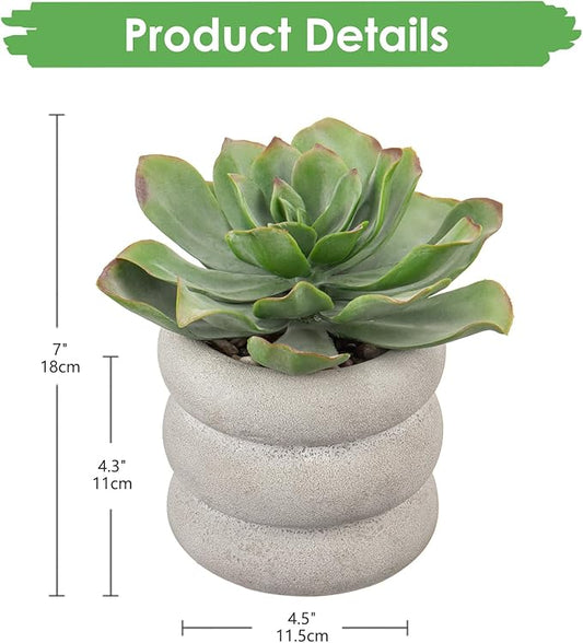 Fake Plants Succulents Artificial Agave Succulent Plants Faux Aloe Potted Plant in White Glaze Ceramic Pot for Desk Modern Office Room Table Shelf Bathroom Garden Greenery Home Decor