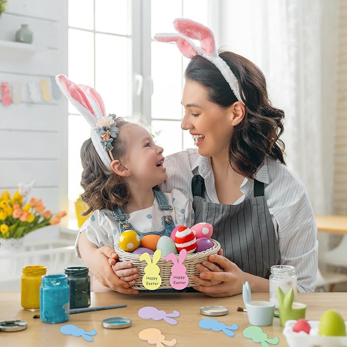 24 Pack Easter Bunny Sticky Notes Pastel Cute Bunny Sticky Notepads 6 Colors 3 x 1.5 Inch Spring Rabbit Colorful Sticky Memo Pads for School Classroom Party Decor Supplies, 480 Sheets