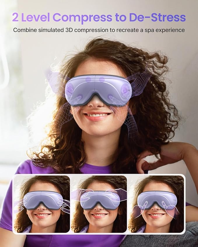 RENPHO Eyeris 2 Eye Massager with Heat, Birthday Gifts for Mom Dad Women Men Face Massager, Heated Eye Mask for Improve Sleep