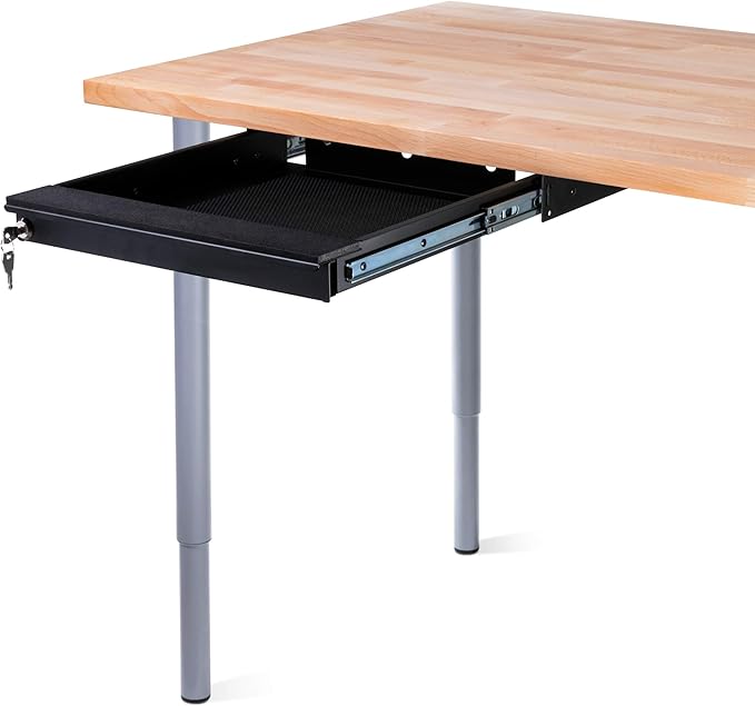 Penn Elcom Under Desk Laptop Drawer, Lockable, for 14” Laptops - Premium Sliding Security Drawers - Model EX-6101B