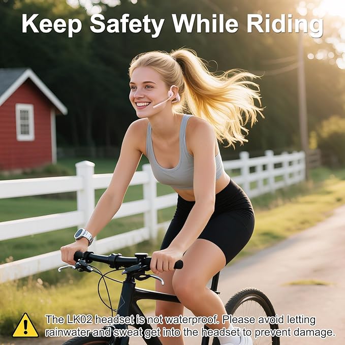 Open Ear Bluetooth Headphones with Microphone, Noise Cancelling Headset with Mute Button, Supports aptX/aptX-LL/aptX-HD, Designed for Meeting, Home Office,Driving -Not Bone Conduction (Pink)