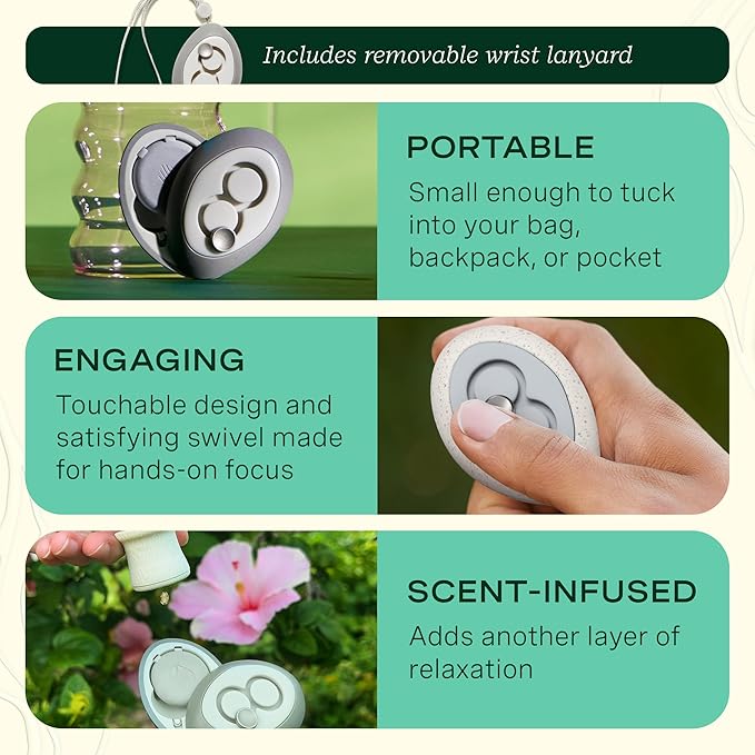 Lifelines Scent-Infused Grounding Stone & Oil Blend Gift Set - Fidgets for Tweens, Teens & Adults with Essential Oil Blend - Stocking Stuffers, White Elephant & Holiday Gifts for Christmas