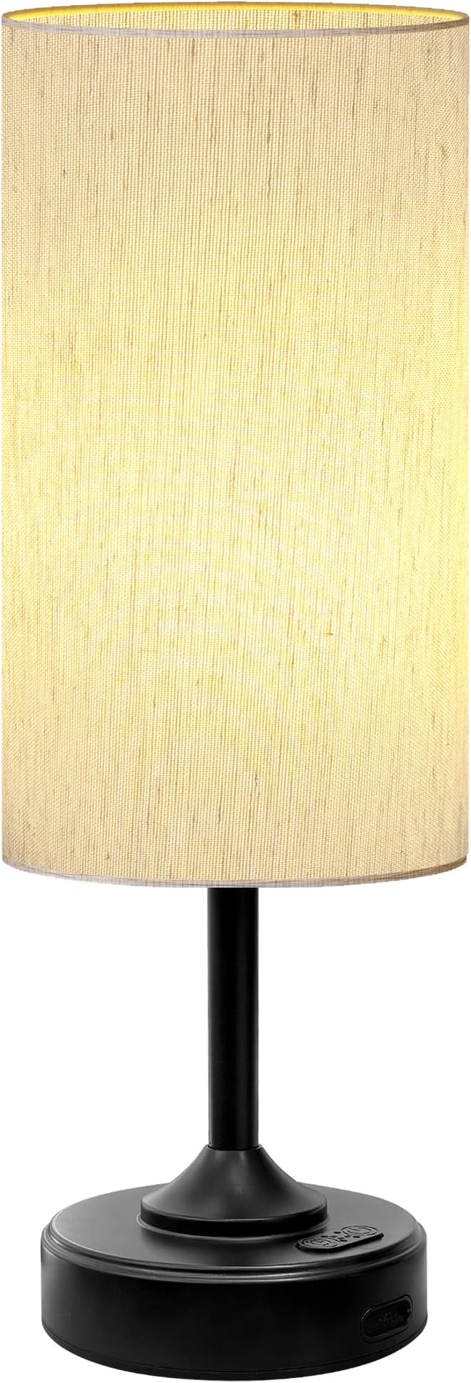 Battery Operated Lamp, Dimmable, 2700K, Timer, Touch Control, Portable, LED, Wireless, Rechargeable, Cordless, Desk Lamp, Kitchen Lamp, Fabric Shade, for Dining Room, Bedroom, Living Room, Dorm
