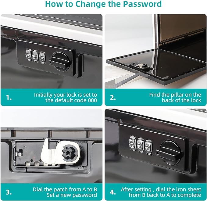 Medicine Lock Box - Refrigerator Lockable Box for Food Storage Locker - Clear Lockbox with Combination - Childproof First AID Locking Pill Case and Medical Organizer Bin - Ipad Tablet Phone Jail Box