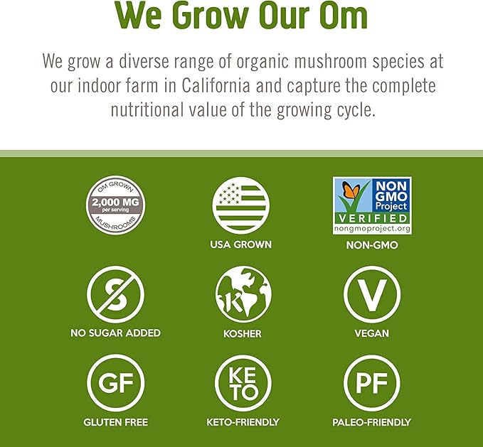 OM MUSHROOM SUPERFOOD Reishi Mushroom Capsules Superfood Supplement, 90 Count, 30 Days, Organic Adaptogen for Stress Relief and Immune Health