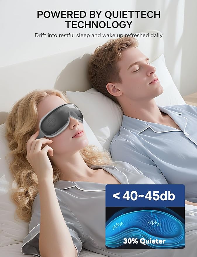 Eye Massager, Gifts for Mom Dad Women Men, Migraine Relief Massager with Compression and Bluetooth, Heated Eye Mask Reduce Eye Strain, Dry Eyes and Improve Sleep, Wedding Birthday Gifts