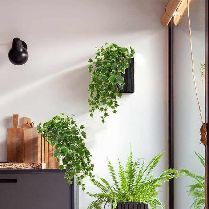 Hollyone 2pcs Artificial Hanging Plants 24" Fake Ivy Vine Faux Ivy Leaves Hanging Plant Greenery for Wall House Room Patio Indoor Outdoor Home Shelf Office Wedding Decor