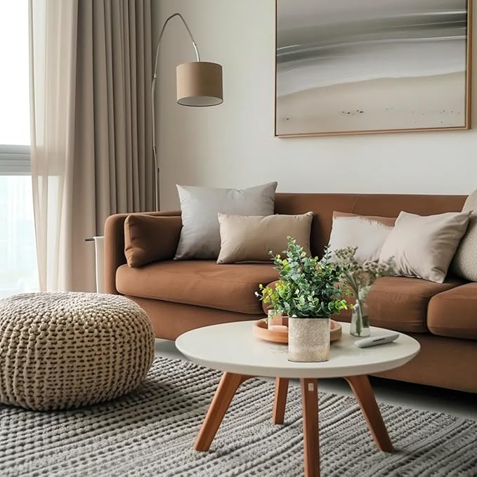 2 Pack Small Fake Plants Eucalyptus Potted Artificial Plants for Shelf Desk Home Bathroom Farmhouse Room Coffee Table Decor (Sage Green)