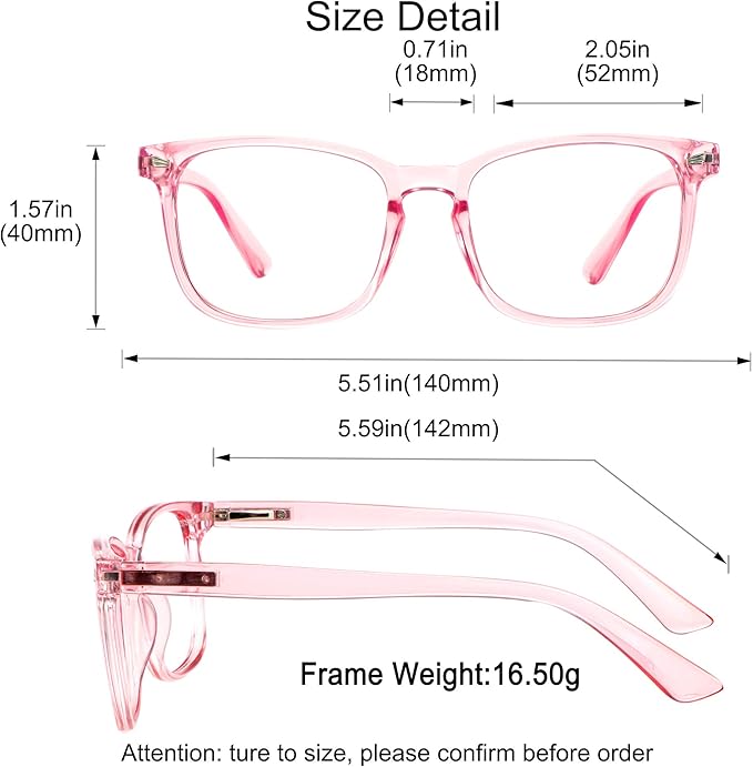YEIN Bifocal Reading Glasses with Blue Light Blocking Lenses, Bifocal Reader for Women, Vintage Square frame with Spring Hinge (+0.00/+1.75 magnification)