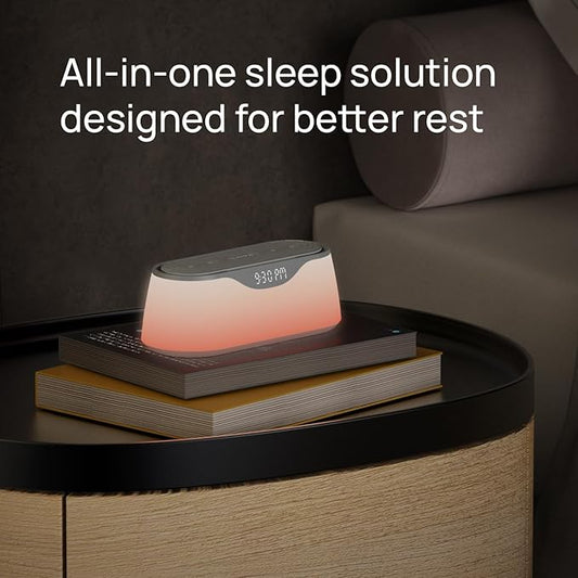 Nimba OFLO Sunrise Alarm Clock with 35 Expertly Tuned Soundscapes & 6 Natural Light Modes - Light Therapy Wake-Up Clock for Heavy Sleepers, App Control Bedside Sound Machine with Soothing White Noise