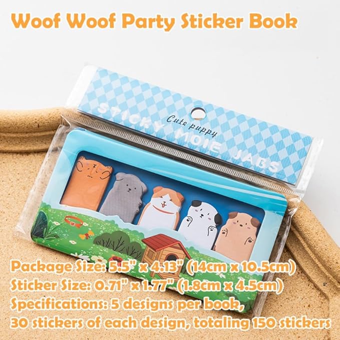 Cute Animal Park Reusable Funny Sticky Post Notes - 6pad/900 Sheets