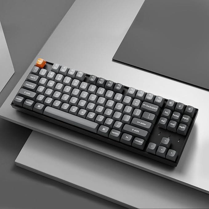 Keychron K8 Max TKL Mechanical Keyboard Wireless, 87 Keys QMK 2.4 GHz/Bluetooth 5.1/Wired Connection, White Backlit with Programmable Keychron Super Red Switch for macOS Windows Linux