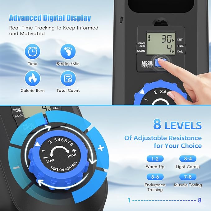 FUNMILY Under Desk Elliptical, Desk Bike Pedal Exerciser, Fully Assembled Leg Exerciser 2 in 1 Seated Standing Elliptical, Ultra-Quiet Mini Elliptical Machines for Home Office Use