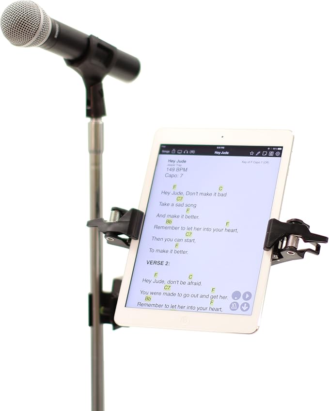 AirTurn Manos Universal Tablet and Phone Holder with Side Mount Clamp (Microphone and Mic Stand Not Included)