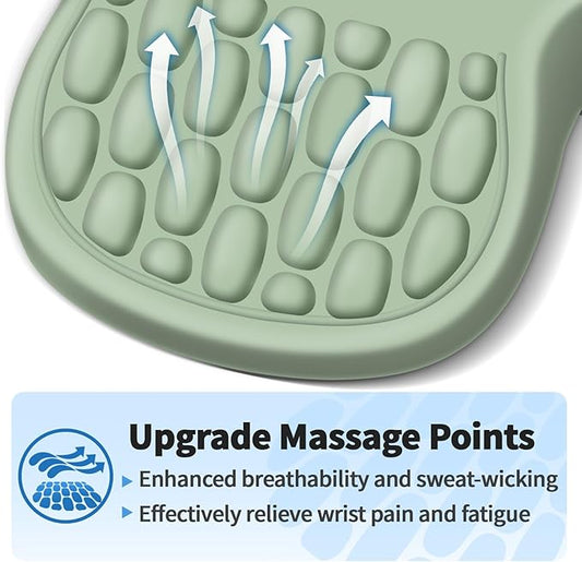 Ergonomic Mouse Pad with Wrist Rest Support, Mousepad with Comfortable Memory Foam Wrist Rest and Non-Slip PU Base for Pain Relief, Computer, Laptop, Office, Home (Green)