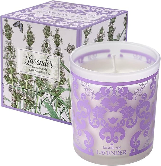 Scented Candle - Lavender - 6oz Aromatherapy Soy Wax Jar Candle for Home, Gifts for Women - 170g