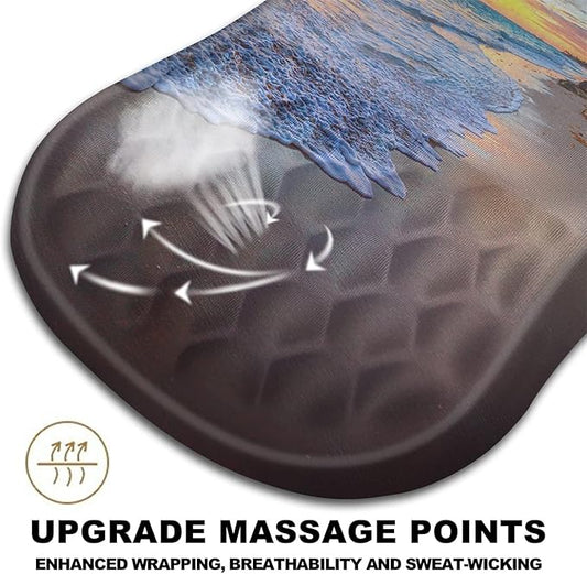 Mouse Pad Wrist Support, Ergonomic Mouse Pad with Massage Dot, Comfortable Computer Mouse Pad for Laptop, Wrist Rest Pain Relief Mousepad with Non-Slip PU Base for Office & Home, 12 x 8 in