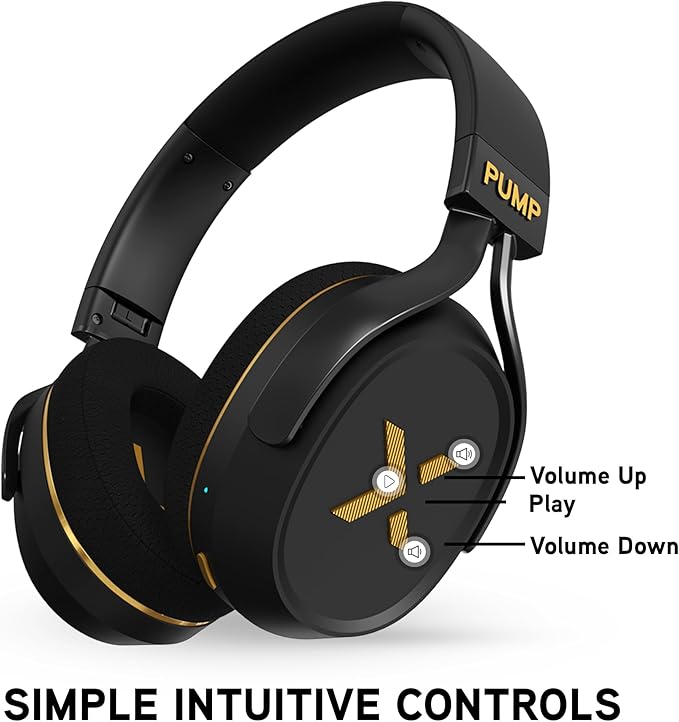 BlueAnt Pump X - The Gym Headphones | Sports Headphones | Cushioned & Cooling Ear Pads | (ANC) Active Noise Cancelling/Advanced Transparency | Wireless | Up to 58hr Play Time (Black | Silver)