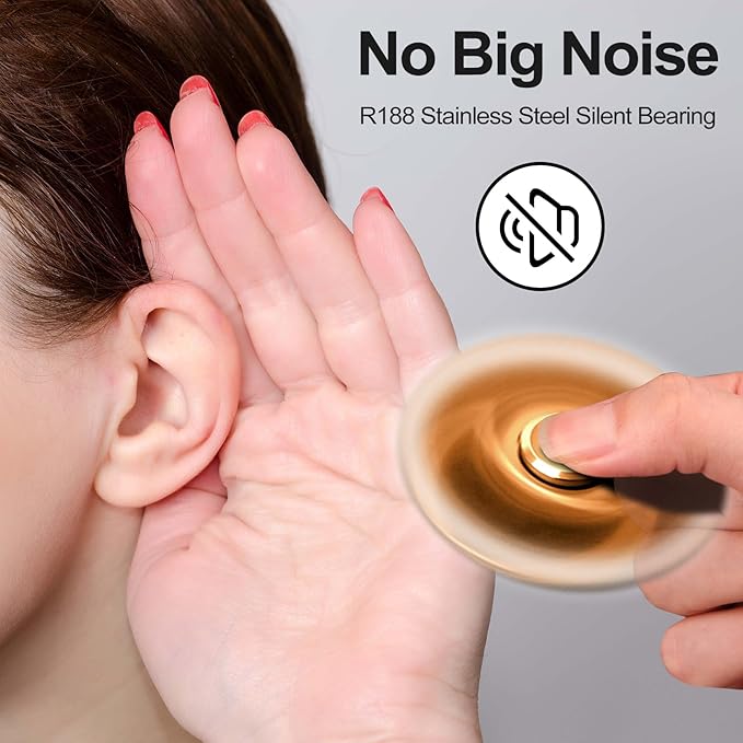 Fidget Spinners Toy, Metal Stainless Steel Bearing High Speed 4-8 Min Spins, EDC ADHD Stress Anxiety Relieves Reducer Fidgets Finger Toys, Spinner Toys for Kids and Adults (Orange)