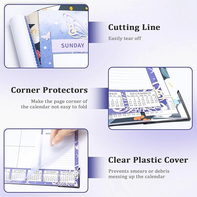 Ospelelf Desk Calendar 2025-2026 Large 22"x17" Monthly Family Planner Pad with Protective Cover 18 Months July 2025 to December 2026 Diversified