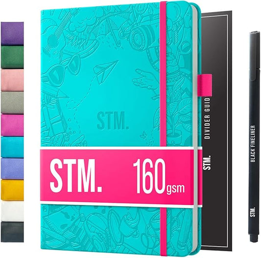 Bullet Dotted Journal Dot Grid Notebook | A5 Daily Journaling Notebooks for Personal Writing, Work, Women | 160gsm Thick Paper, Hard cover, Lay Flat Binding | 5x7 Journals Cuaderno Libretas de apuntes