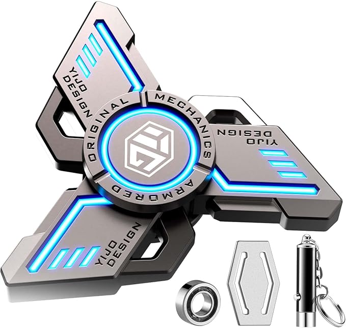 INNÔPLUS Fidget Spinner, Fidget Spinners Cool, Fidget Spinners for Adults, Stress Anxiety ADHD Relief Figets Toy, Fidget Light Up Spinner, Metal Finger Hand Spinner Toy with Luminous Light