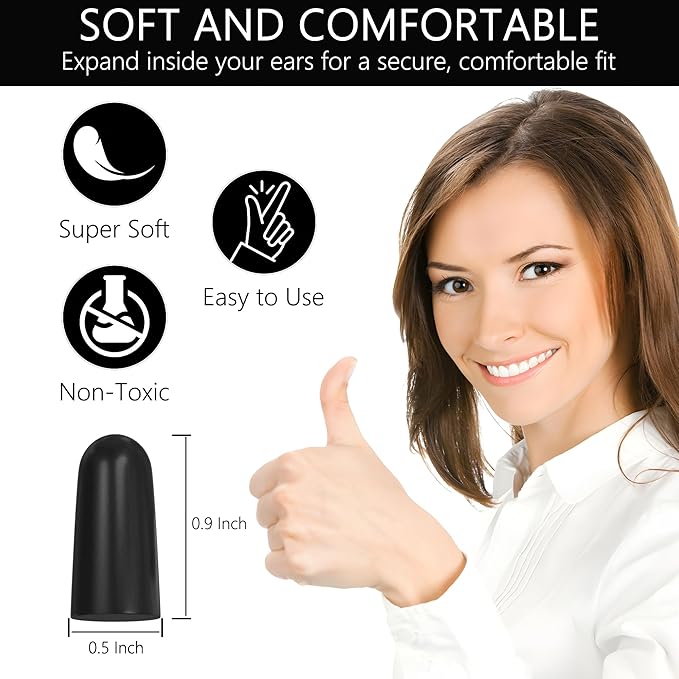 Quality Foam Earplugs 200 Pair - 32dB Noise Cancelling Soft High Decibel Ear Plugs for Noise Reduction Ear Protection Construction Loud Music Shooting Guns Work Safety Hearing Protection Ear Plugs