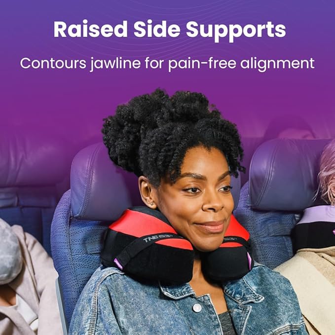 Cabeau Travel Neck Pillow for Airplanes – The Neck’s Evolution, TNE S3 – Supportive Memory Foam Design for Long Haul Flights – Attachable Seat Straps and 360° Support (Paris Lavender)