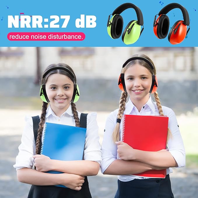 Amylove 12 Pcs Kids Ear Protection Noise Cancelling Headphones Ear Muffs Bulk 27db Adult Noise Reduction Hearing Earmuff(Universal Fit (kids & Adults),Classic Style,Vibrant Color)