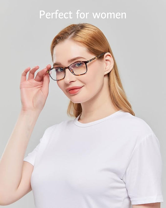 ANRRI Blue Light Blocking Glasses Anti Eyestrain UV Filter Computer Game Eyeglasses Lightweight Tortoise Frame