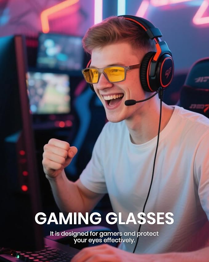 Cyxus Gaming Glasses for Men Women Blue Light Glasses for Computer Screen Reduce Eye Strain Sleep Better 8303