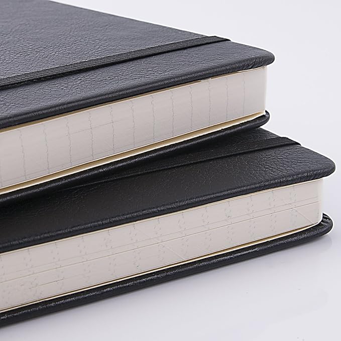 Ruled Notebook/Journal - Lined Journal for Writing, 5.75'' x 8.4'' Notebook Journal, 146 pages Faux Leather Notebook with Thick Paper, Waterproof Hardcover, Elastic Closure
