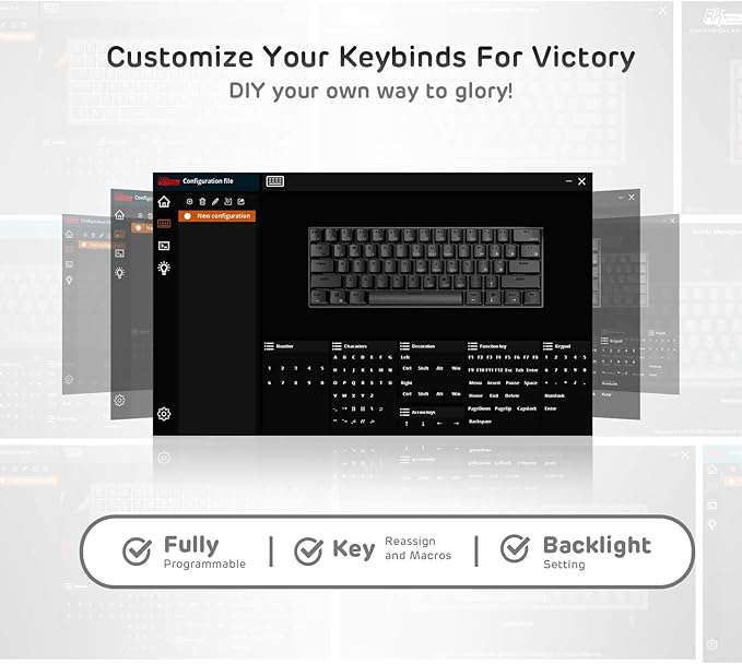 RK ROYAL KLUDGE RK61 Wireless 60% Triple Mode BT5.0/2.4G/USB-C Mechanical Keyboard, 61 Keys Wireless Mechanical Keyboard, Compact Gaming Keyboard with Software (Hot Swappable Red Switch, White)