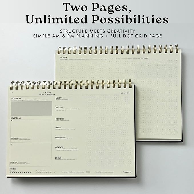 One Focus Notepad Planner: Undated Daily Planner for Desk, Goal Setting, Time Management, and Mindfulness – ADHD & Neurodivergent Support for Focus, Anxiety Relief & Productivity