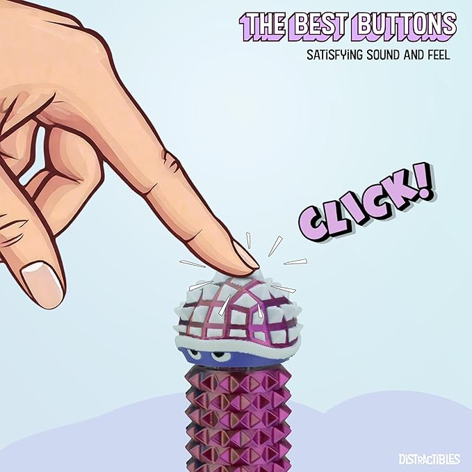 Shelly - Sensory Fidget Toy, Textured Pain Stim Device, Stress Relief for Focus and Concentration (Neon Harmony)