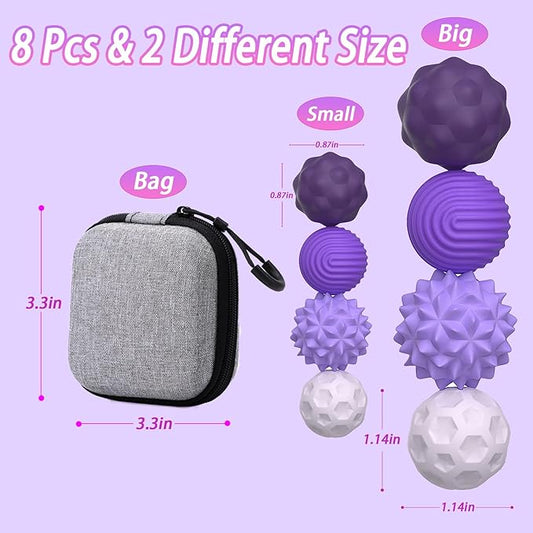 Silicone Fidget Magnet Balls, 8 Pack Fidget Toys for Adult & Teens, Quiet Desk Fidgets for Office Stress Relief , Sensory Magnetic Stress Balls for Autism ADHD (Large & Small Sizes)