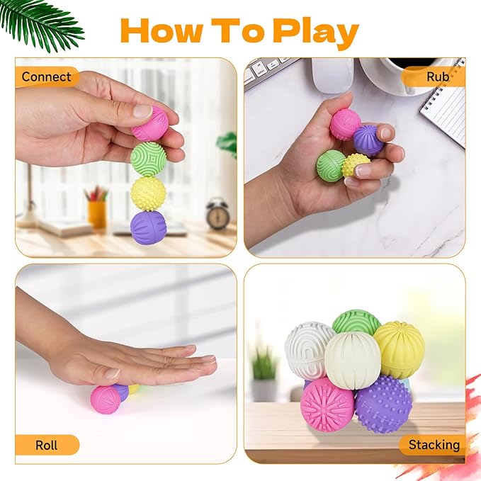 Magnetic Balls Fidget Toys,4Pcs Silicone Magnetic Balls,Magnet Stress Relief Toys,Silicone Desk Fidgets Toys for Office,Sensory Fidget Ball Toy for Adults, Teens with ADHD,Anxiety (Light-Color, 4)