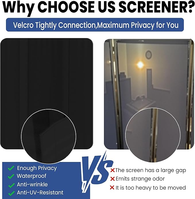 Room Divider, 6 Panel Upgraded Folding Privacy Screen, 132” Highly Secretive Separation with 4 Metal Feet, Partition Screen, Lightweight Freestanding Wall Divider Bedroom (Black)