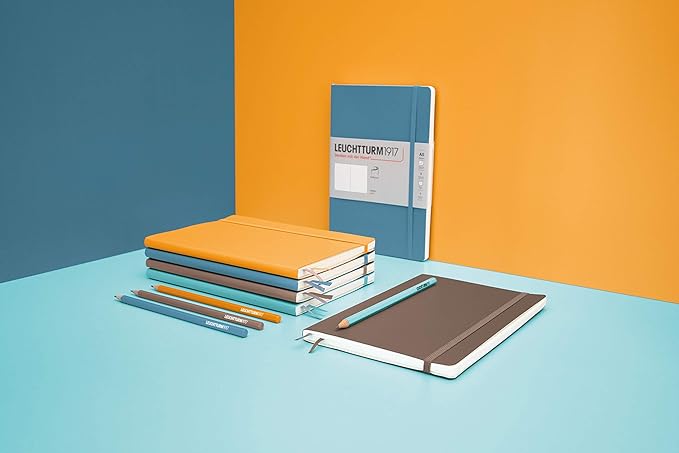 LEUCHTTURM1917 - Notebook Softcover Medium A5-123 Numbered Pages for Writing and Journaling (Rising Sun, Dotted)