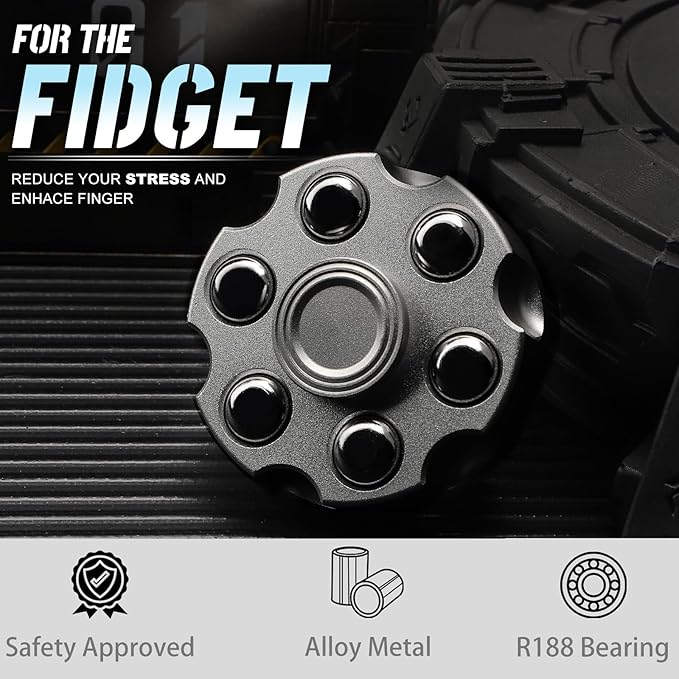 Cool Alloy Fidget Spinner Toys Metal for Kids Adults, Fidget Cube Block Chain Small Sensory Gadget Finger Hand Spinner Cool Gadget Stuff Gift for Men, Desk Spining Top Toy Best Gift Party Favor Prize