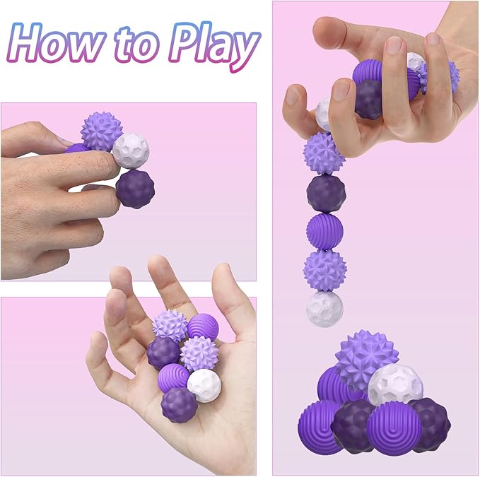 Silicone Fidget Magnet Balls, 8 Pack Fidget Toys for Adult & Teens, Quiet Desk Fidgets for Office Stress Relief , Sensory Magnetic Stress Balls for Autism ADHD (Large & Small Sizes)