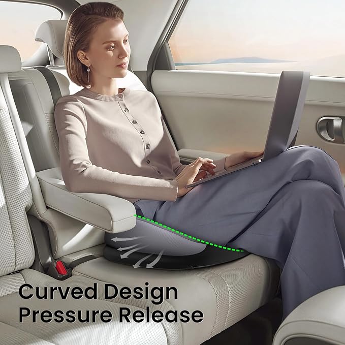 Benazcap Large Seat Cushion for Office Chair Memory Foam Coccyx Pain Relief Cushion Pillow for Back Support Non-Slip Seat Pad for Office Desk, Car Seat, Wheelchair, Sciatica