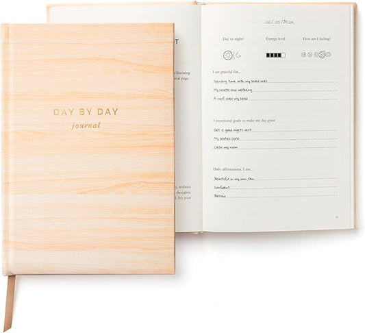 Day by Day Daily Gratitude Journal 2025 for Mindfulness, Happiness, Reflection, and Self Care, Undated Planner Gifts for Women & Men