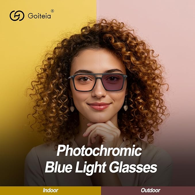 Goiteia FL-Rose Migraine Glasses,Blocks 480–520 nm Light, Light Sensitivity Glasses for Fluorescent LED Glare,Photophobia