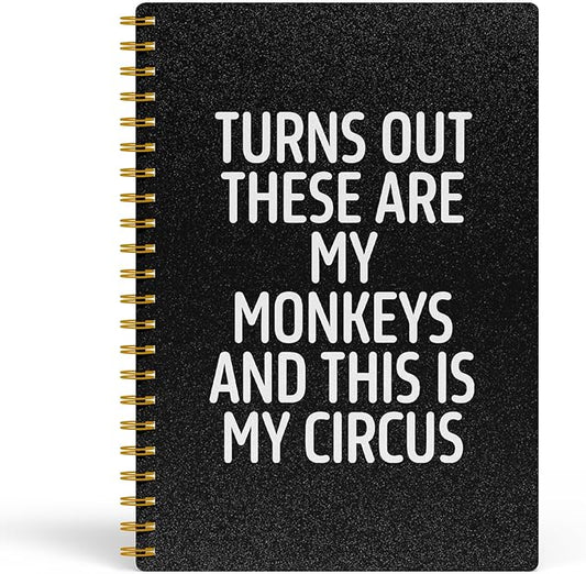 Funny Notebooks for Work,Black Aesthetic Journal, Funny Boss Day Gifts, Boss Gifts for Men Women, Funny Gifts for Boss, Boss Office Decor, Spiral Notebook 5.5x8.3 Inch